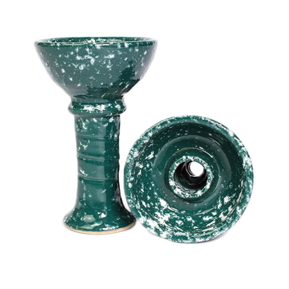 Khalil Mamoon Funnel Bowl - Green & White - Khalilmamoon